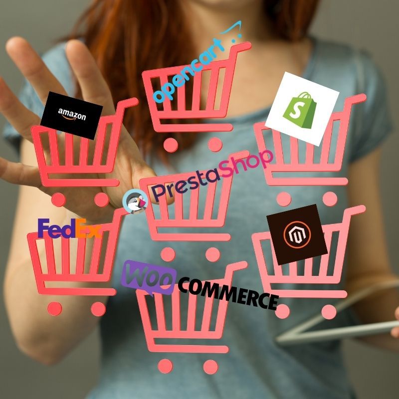 ecommerce Odoo integrado con PrestaShop, Woocommerce, FedExpress, Amazon, Opencart, Shopify